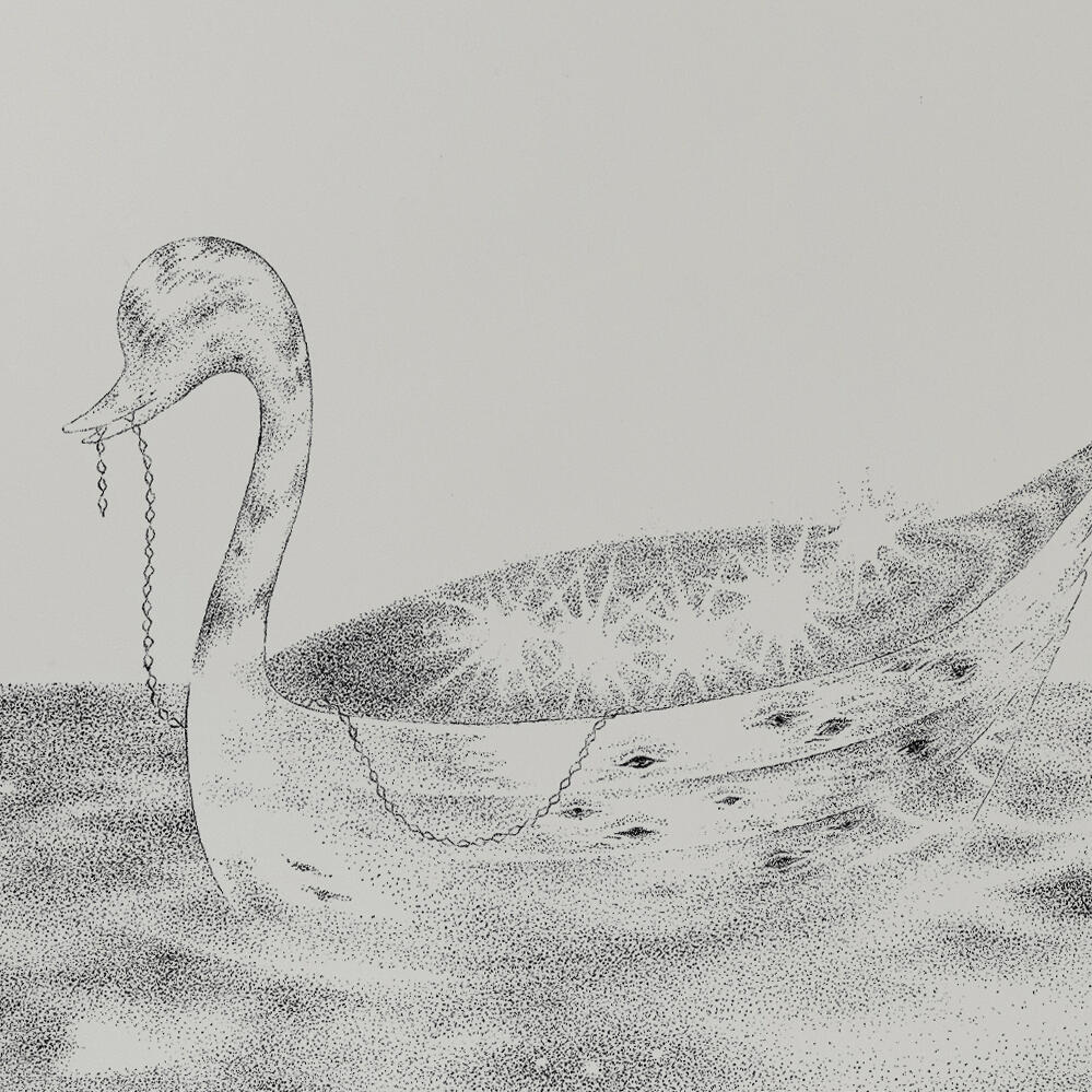 Ink stippling art.
